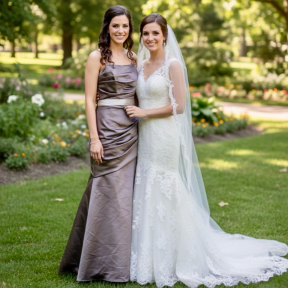 Wtoo by Watters & Watters Nordstrom Gray Bridesmaid Gown Size 6 - Picture 6 of 11